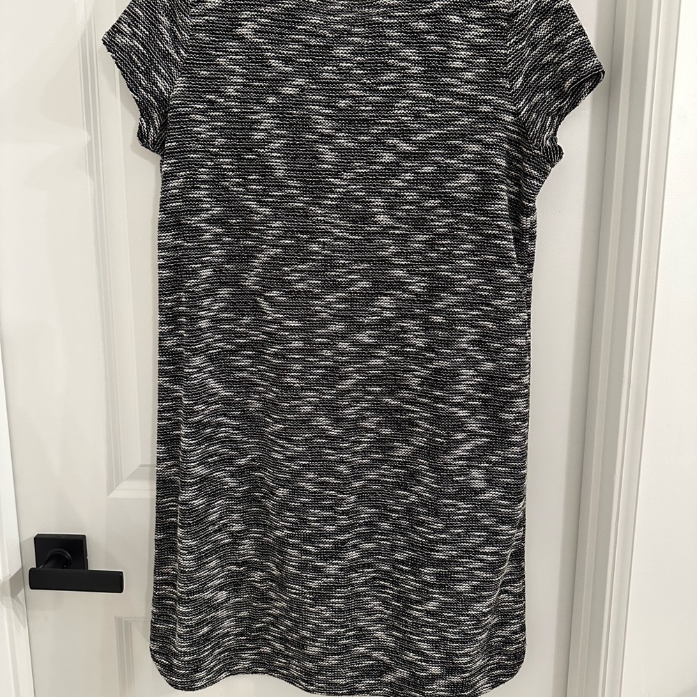 LOFT Black and White Textured Mini Dress